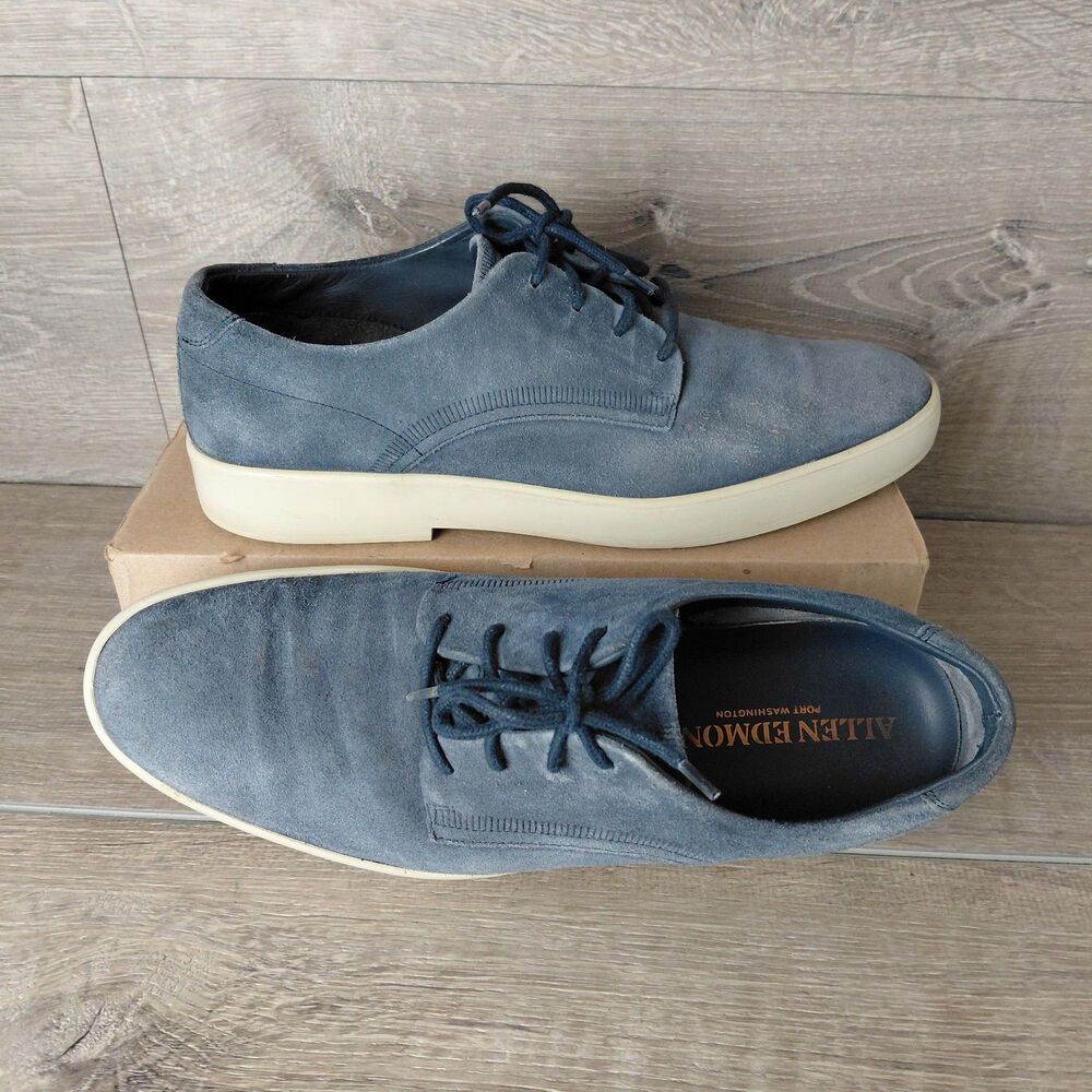 Allen Edmonds Driggs Derby Sneakers Mens 9.5 Blue Suede Leather Casual Shoes USA